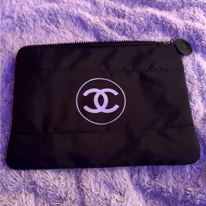 CHANEL Puffy Pouch, Black, Coco Chanel Clutch / Bag / Carryall